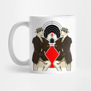 Right point: Press here on the target! Mug